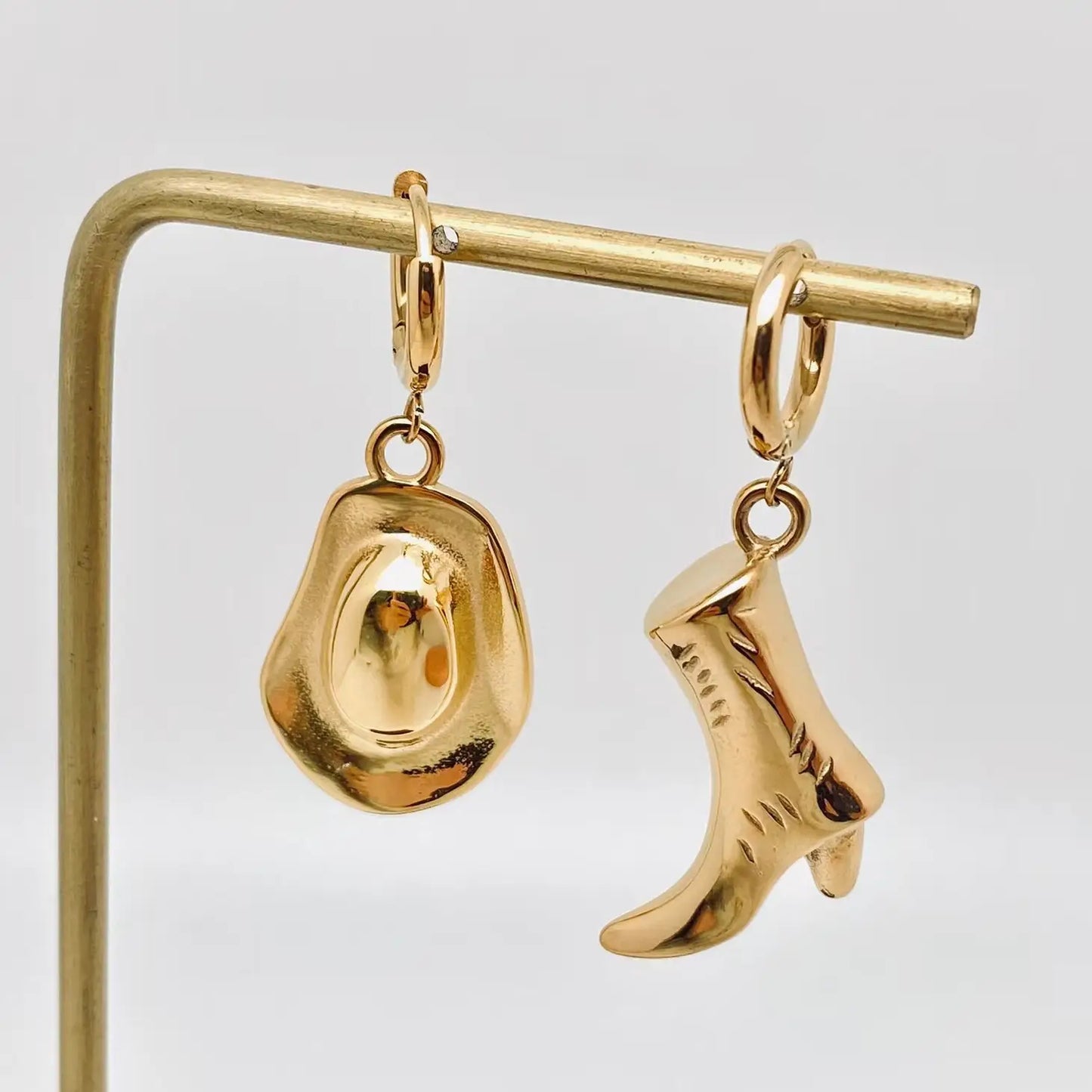 Cowgirl 18k Gold Plated Huggie Earrings